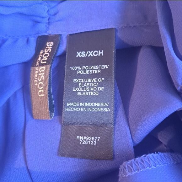 BISOU BISOU Sheer Purple Ruffle Front Full Zip High Neck Blouse Size XS - Picture 3 of 3